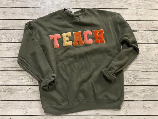 Teach patch sweatshirt